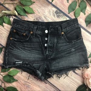 Levi’s Size 2 Button Fly Black Cheeky Cutoff Shirts Button Fly